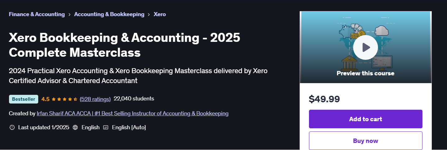 xero udemy paid course